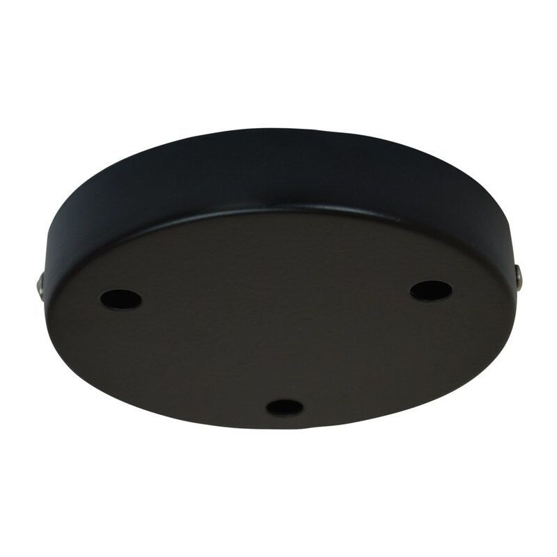 foto del prodotto tibelec rosone da soffitto a 3 cavi nero, diam. 12 centimetri
