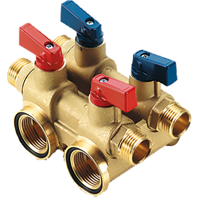 foto del prodotto tiemme collettore modulare 4 vie 1802 uscite 1 2 x 16 2 fred. 2 cald. 