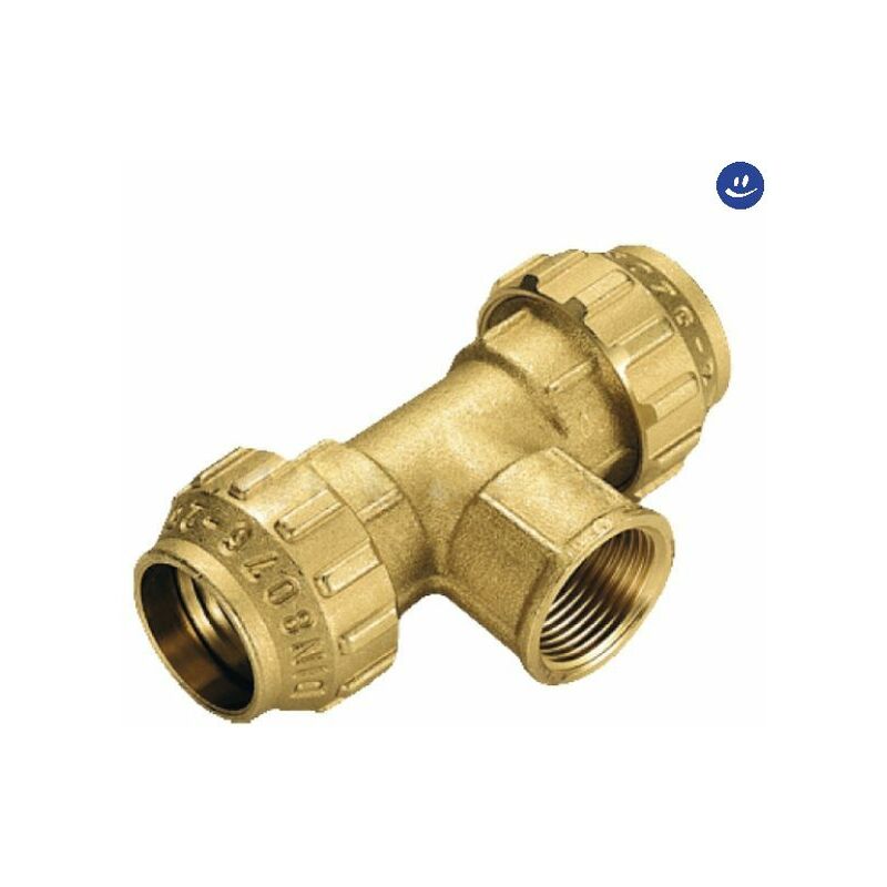 foto del prodotto tiemme raccordo a t femmina in ottone per tubo polietilene serie cobraring 3460cr 20x1 2x 20