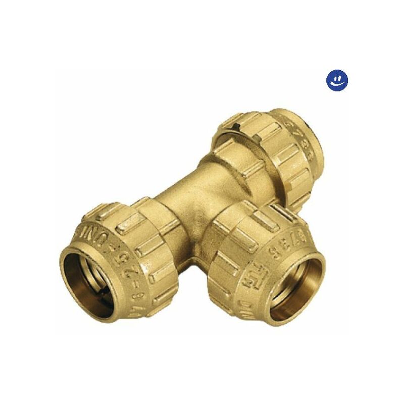 foto del prodotto tiemme raccordo a t intermedio in ottone per tubo polietilene serie cobraring 3460cr 32
