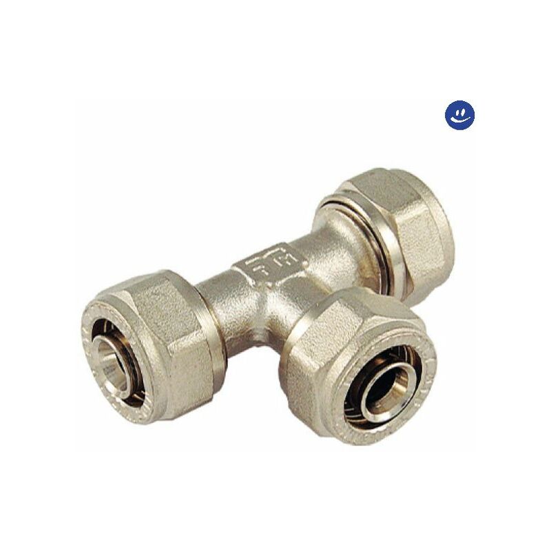 foto del prodotto tiemme raccordo a t intermedio per tubo multistrato modello al cobrapex 26 26 26
