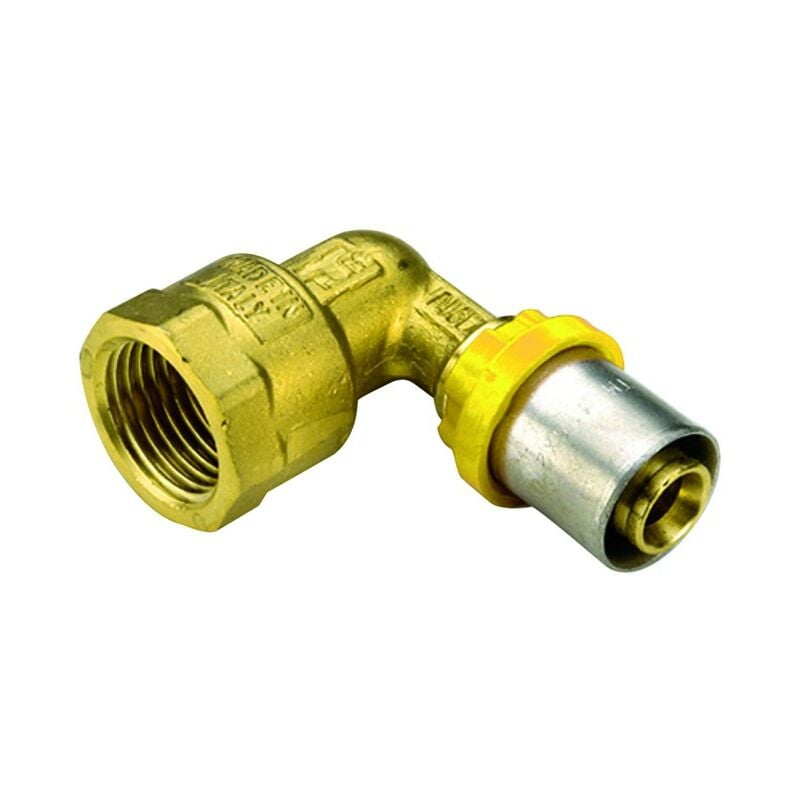 foto del prodotto tiemme - raccordo curvo femmina per tubo multistrato a pressare per gas modello al-cobrapex 1/2 16 raccorderie spa