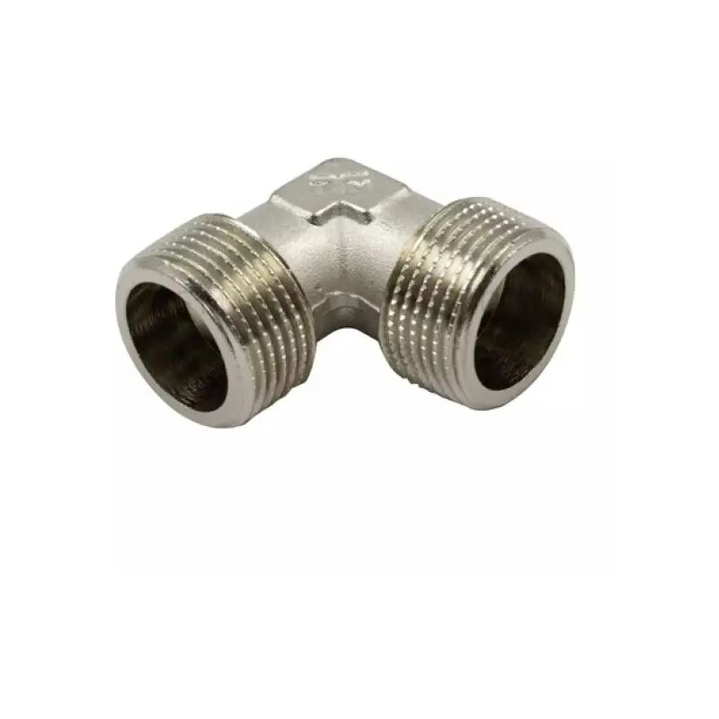 foto del prodotto tiemme raccordo curvo intermedio maschio maschio in ottone nichelato 1 2 x 1 2 