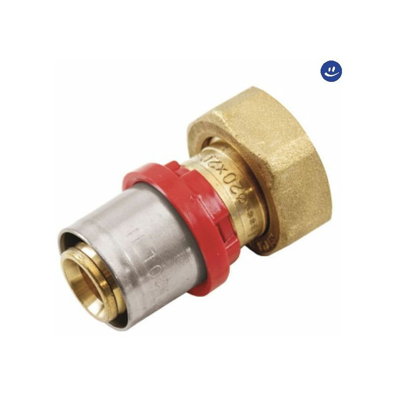 foto del prodotto tiemme - raccordo diritto con girello e attacco conico per tubo multistrato a pressare modello al-cobrapex 1 2 14