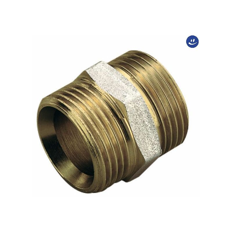foto del prodotto tiemme raccordo diritto intermedio in ottone giallo modello waterblock gn 1 2