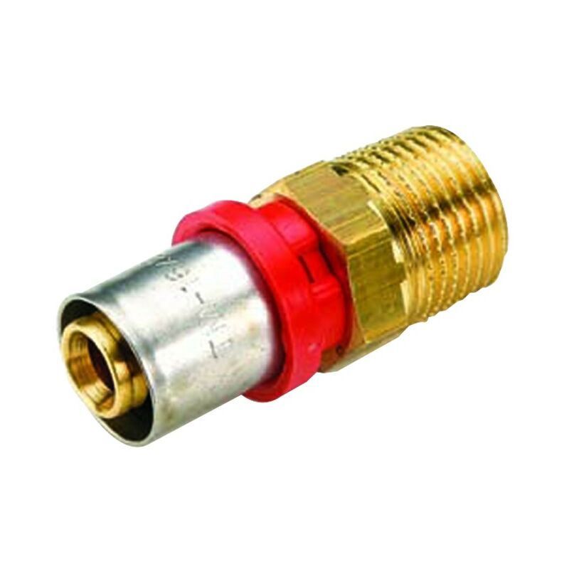 foto del prodotto tiemme - raccordo diritto maschio per tubo multistrato a pressare modello al-cobrapex 1 2 14 raccorderie spa