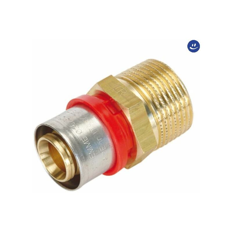 foto del prodotto tiemme raccordo diritto maschio per tubo multistrato a pressare modello al cobrapex 11 4 32