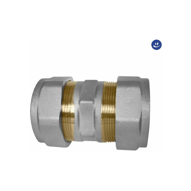 foto del prodotto tiemme raccordo rapido tubofix doppio per tubo in ferro in ottone cromato serie 3100 2 rinaldi e pettinaroli