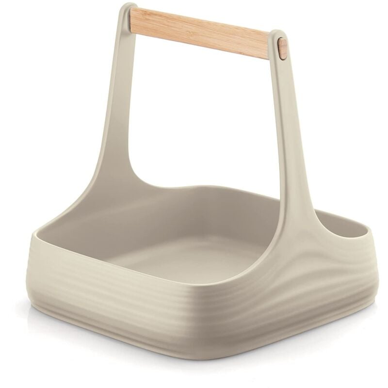 foto del prodotto tierra, all together, organizzatore da tavola in plastica riciclata e legno argilla, 22x22xh22,5 cm 17930079 guzzini