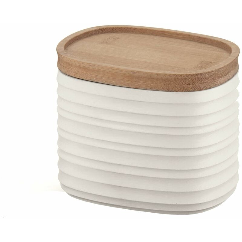 foto del prodotto tierra barattolo, post consumed recycled poliestereastic, bamboo, bianco, 01 guzzini