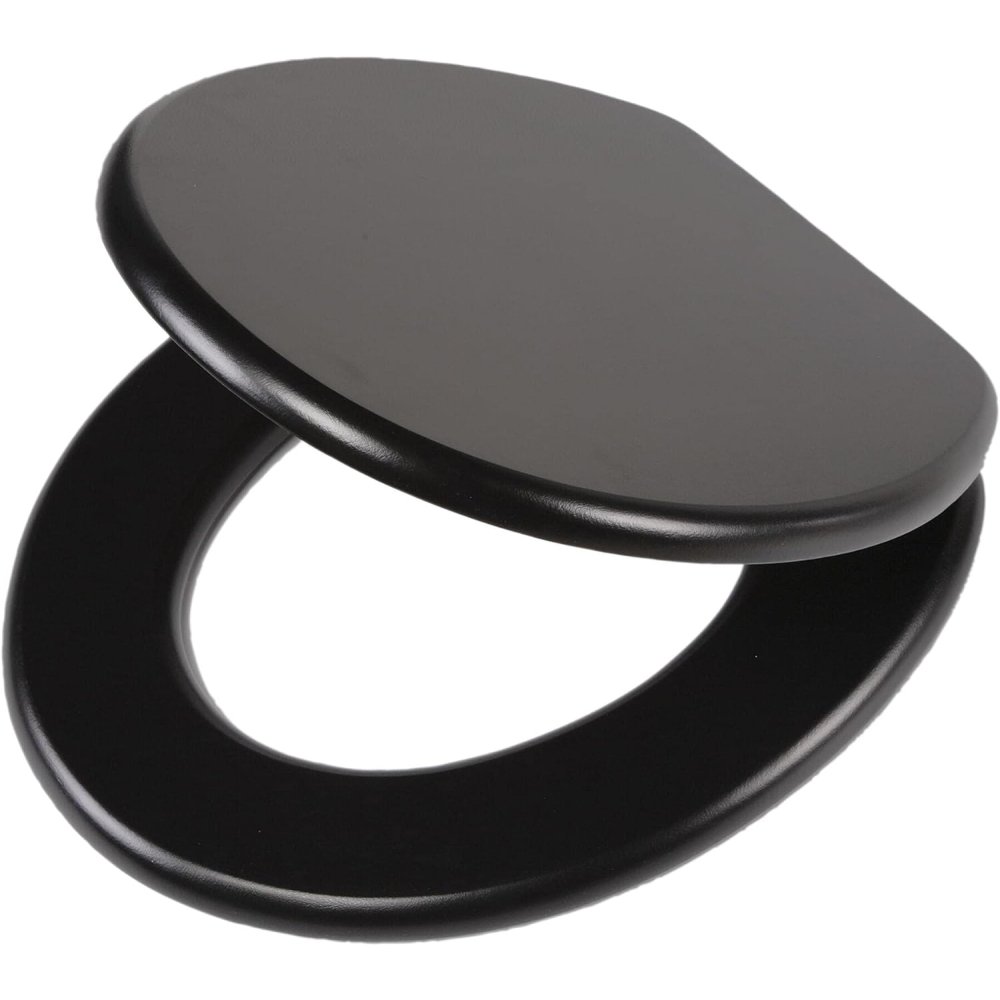 foto del prodotto tiger leatherlook sedile per wc, acciaio inox, mdf, nero, 43,3 x