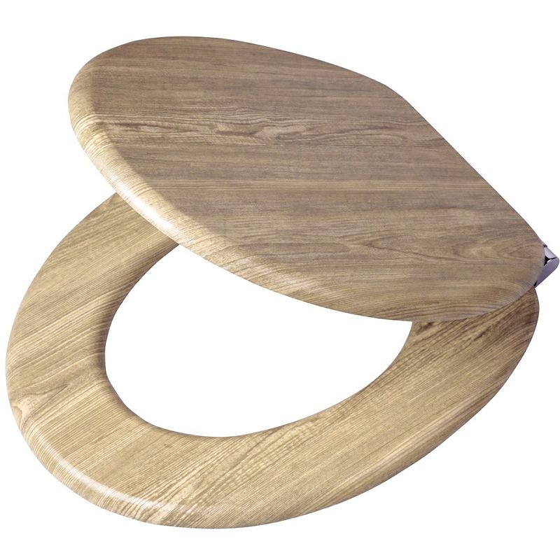 foto del prodotto tiger - sedile wc a chiusura morbida scaffold in mdf marrone 252022546