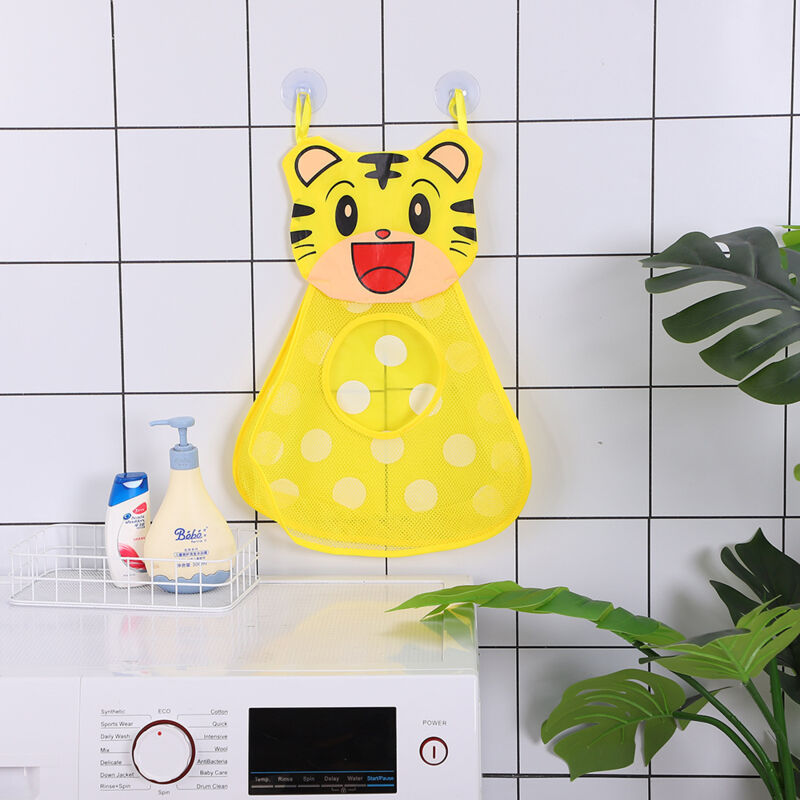 foto del prodotto tigre bagno per vasca da bagno per bambini, borsa per riporre i giocattoli, vasca da bagno in rete sospesa ad asciugatura rapida nella griglia per