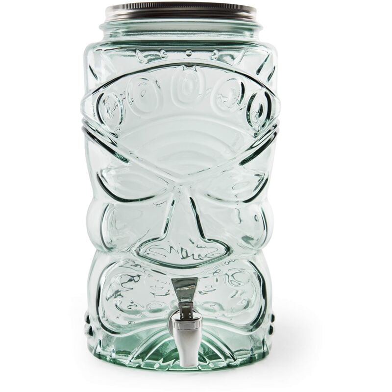 foto del prodotto tiki dispenser bevande con rubinetto, vetro ricicalto, 6 litri excelsa