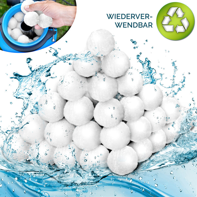 foto del prodotto tillvex palle filtranti per piscina, 700 g, filtro per impianto di filtraggio a sabbia, ricambio per 25 kg di sabbia filtrante extra durevole per
