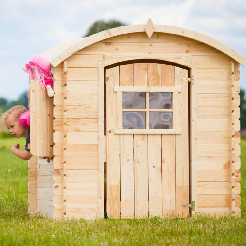 foto del prodotto timbela casetta legno per bambini con pavimenti casetta giocattolo per bambini l112xl146xa145cm 1,1m2 casetta da gioco da esterno casetta