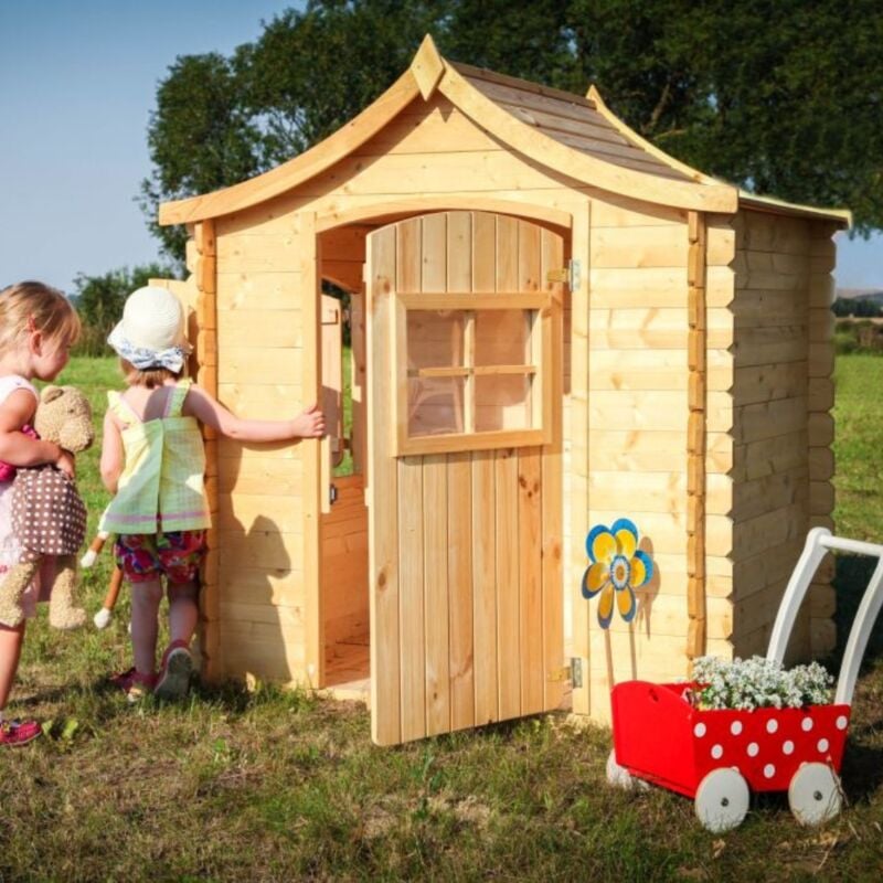foto del prodotto timbela casetta legno per bambini con pavimenti casetta giocattolo per bambini l112xl146xa152cm 1,1m2 casetta da gioco da esterno casetta