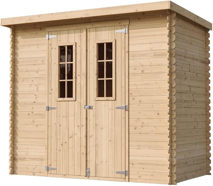 foto del prodotto timbela m310c m310g casetta da giardino in legno per esterni con pavimento trattato 239x144xa200 cm 2.6m2
