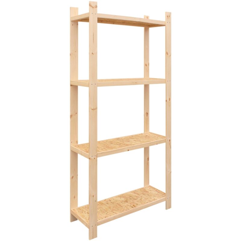 foto del prodotto timbela set di 2 scaffali in legno per lo stoccaggio di dimensioni 33x89x178 cm scaffali a 4 livelli per casette, garage scaffali per garage,