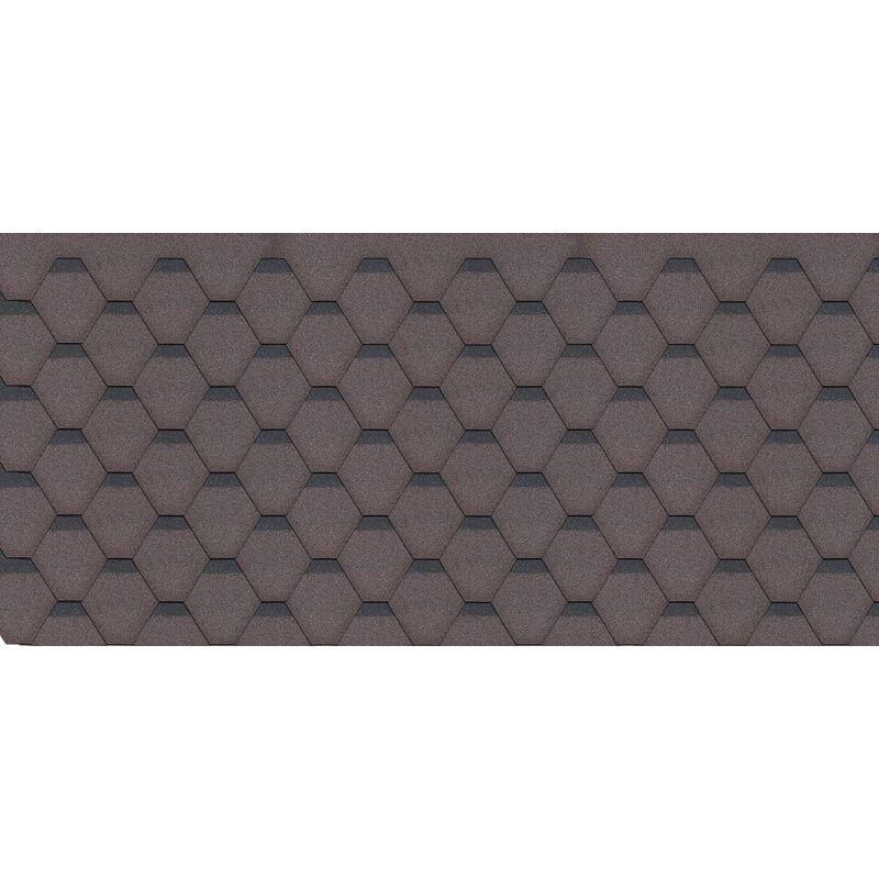 foto del prodotto timbela tegole bituminose 3 m2 hexagonal rock h brown, copertura bituminosa di colore marrone