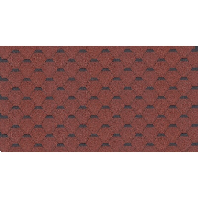 foto del prodotto timbela tegole bituminose 3 m2 hexagonal rock h red, copertura bituminosa di colore rosso
