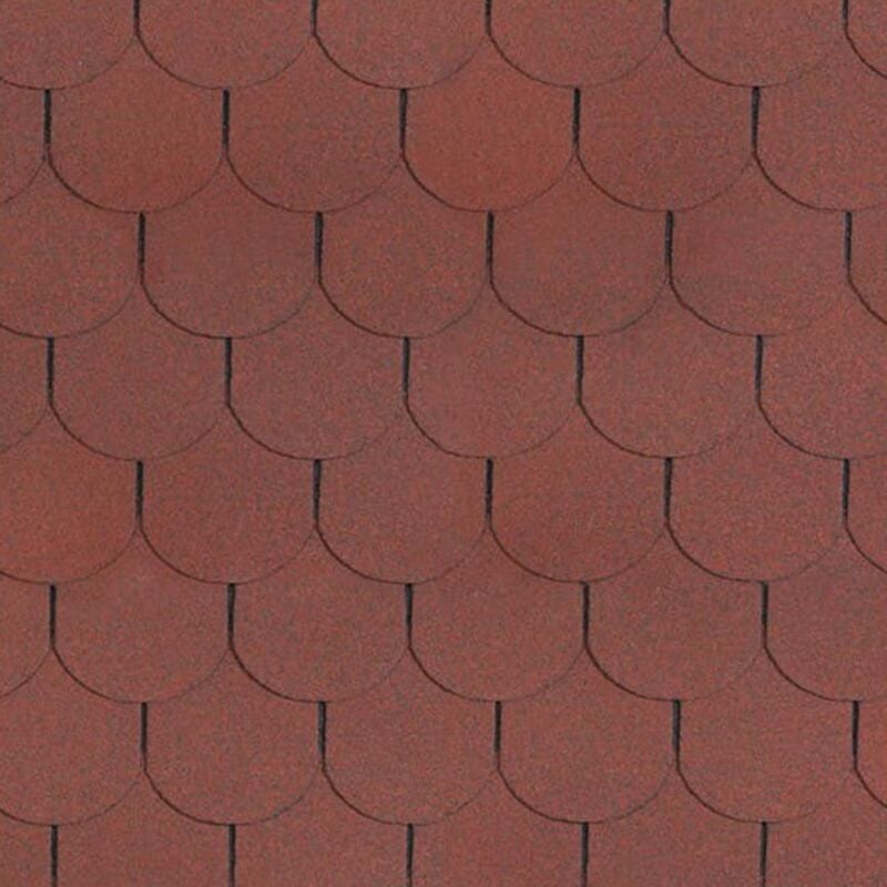 foto del prodotto timbela tegole bituminose beaver, copertura bituminosa di colore rosso 3 m2 b red