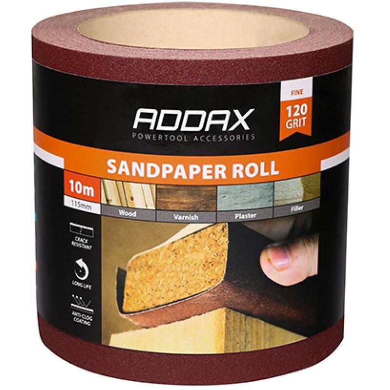 foto del prodotto timco 231311 rotolo di carta vetrata, grana 120, 115 mm x 10 m, colore rosso