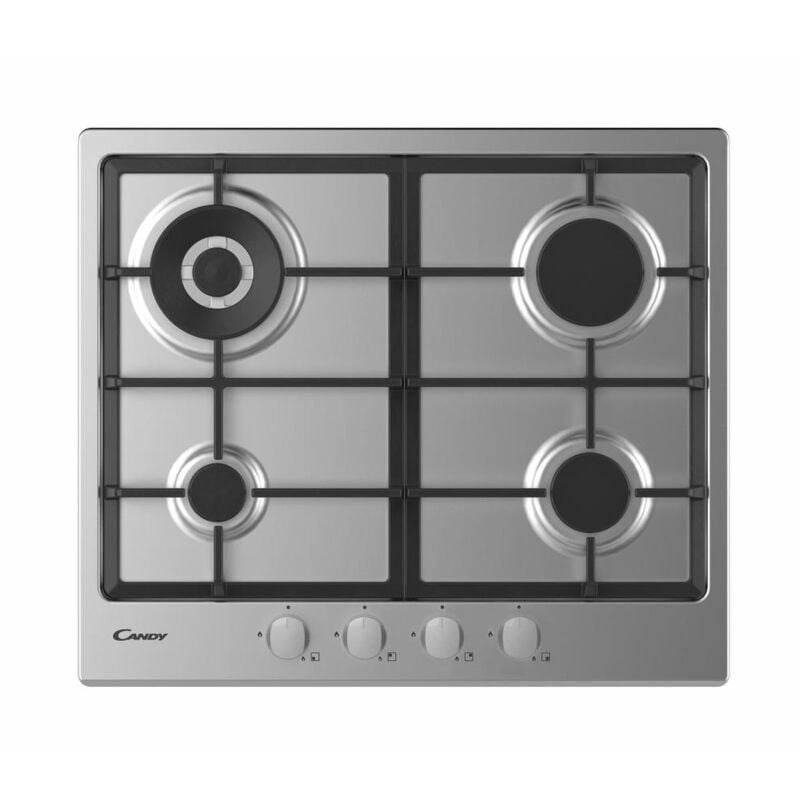 foto del prodotto timeless chg6br4wx piano cottura da incasso gas 4 fornelli acciaio inossidabile candy