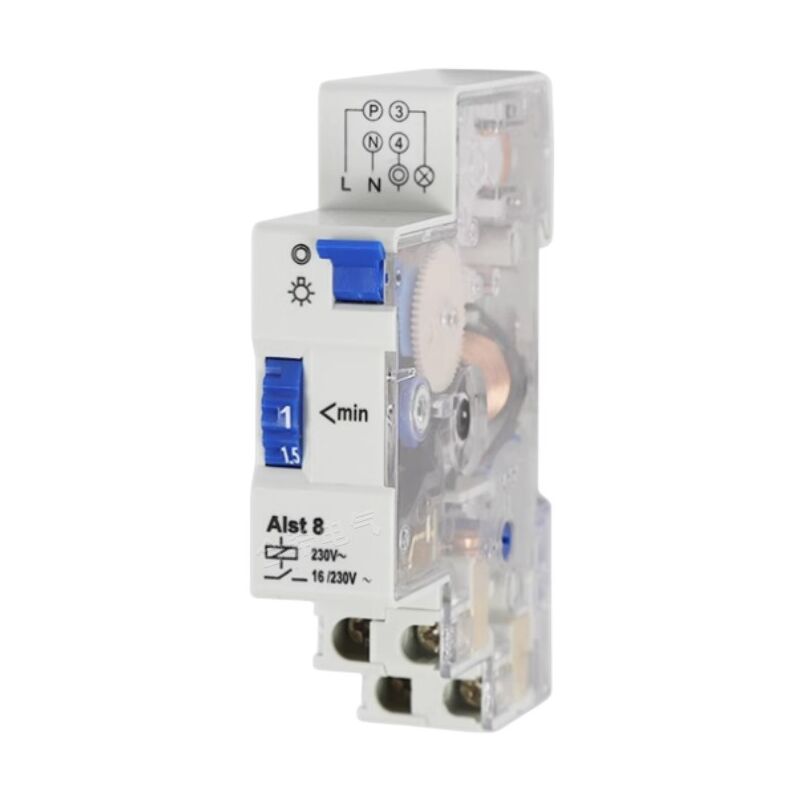 foto del prodotto timer 220v, conto alla rovescia, controller interno, elettromagnetico, meccanico, montato su guida a pavimento, interruttore automatico della luce