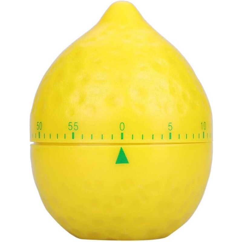 foto del prodotto timer da cucina a forma di limone, timer da cucina carino e innovativo, timer da cucina manuale rotante bebusingoto