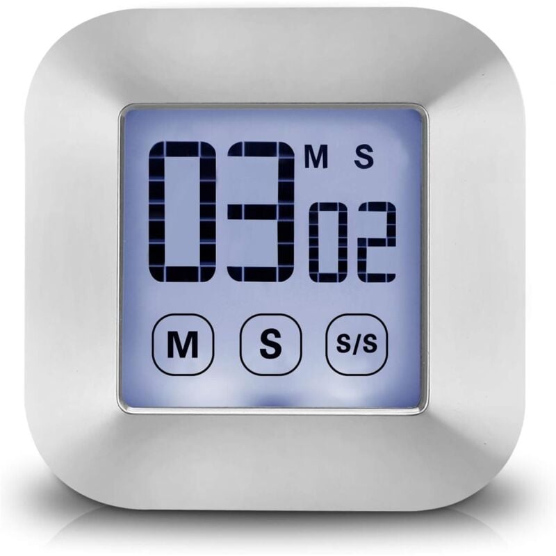 foto del prodotto timer da cucina digitale touchscreen, allarme forte, timer di cottura, timer da cucina magnetico cronometro lcd d
