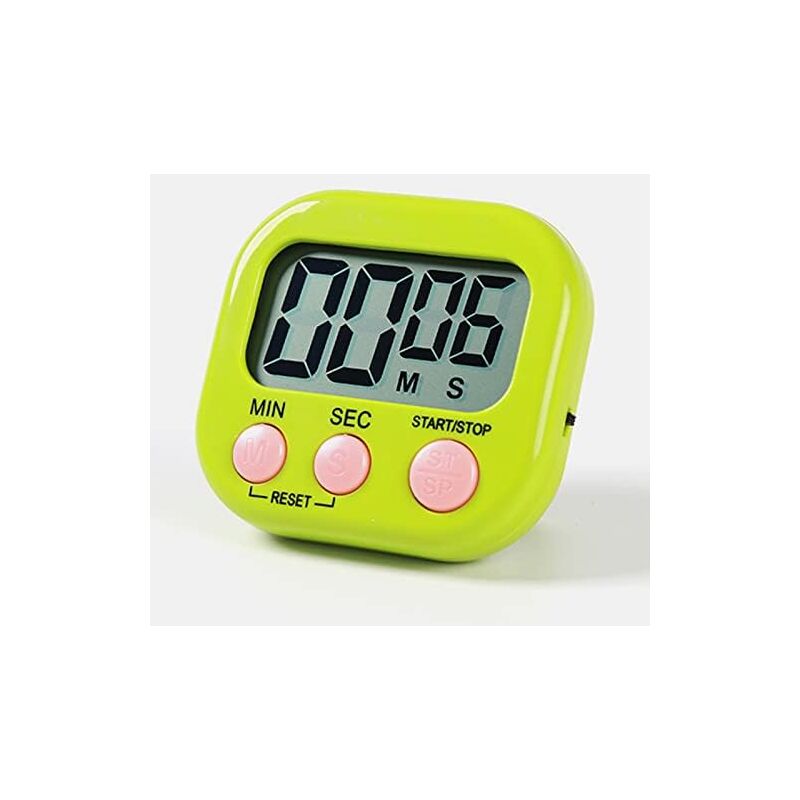 foto del prodotto timer da cucina magnetico con ampio display lcd, timer per imparare a cucinare, allarme acustico e conto alla rovescia. bebusingoto