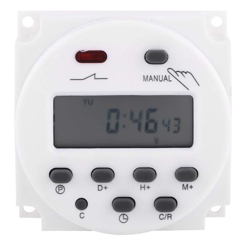 foto del prodotto timer digitale lcd programmabile settimanale 24 v, 17 on 17 off 