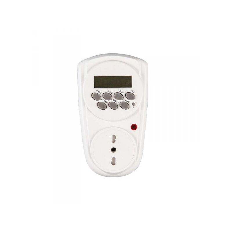foto del prodotto timer digitale presa elettrica settimanale con spina 16a presa bipasso 10 16a max 3680w