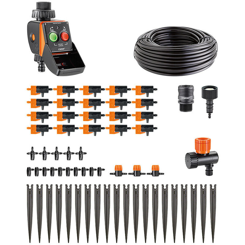 foto del prodotto timer kit 20 pratico, impianto di irrigazione automatico a goccia claber