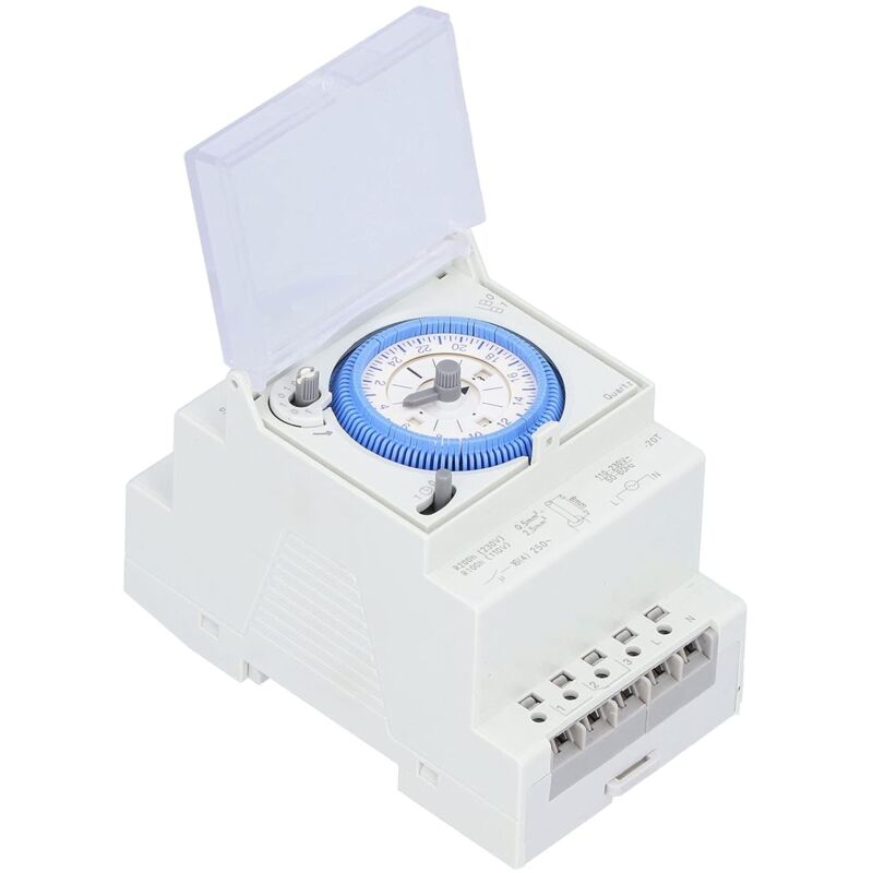 immagine 0 del prodotto timer meccanico, interruttore orario elettrico per impieghi gravosi, guida din, piccole dimensioni, adatto per scaldabagni dpzo