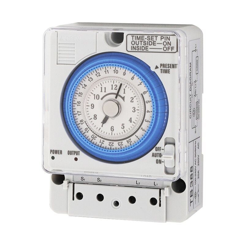 foto del prodotto timer meccanico tb388tb35n con batteria timer meccanico industriale manuale automatico motore al quarzo 20a regolatore di illuminazione settimanale