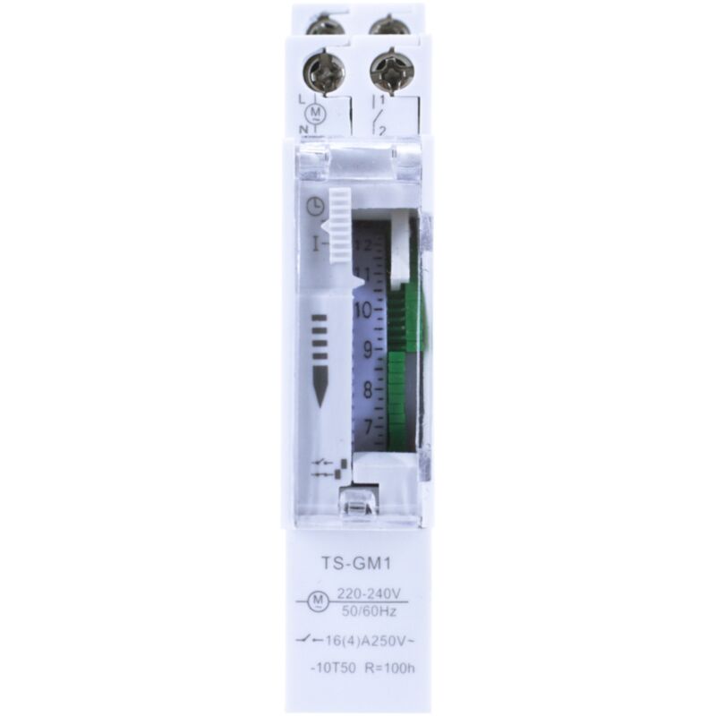 foto del prodotto timer meccanico temporizzatore 24 ore commutatore 230v barra din per illuminazione, scaldabagno, lampade esterne
