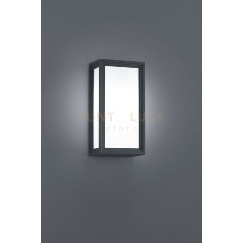 foto del prodotto timok applique 1xluce attacco e27 lampadina inclusa 4,9w 470lm, 3000k rettangolare antracite cm 28,5x15cm ip54