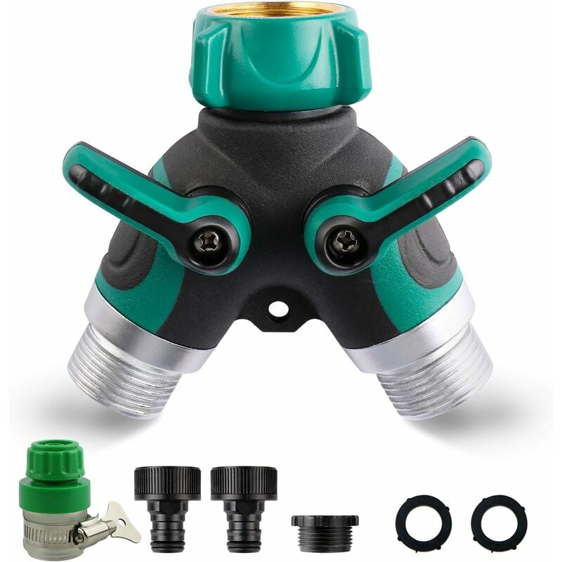 foto del prodotto tinor aiglam distributore a 2 vie, distributore a 2 vie, distributore di acqua calda a 2 vie con connettore per tubo da giardino distributore a 2