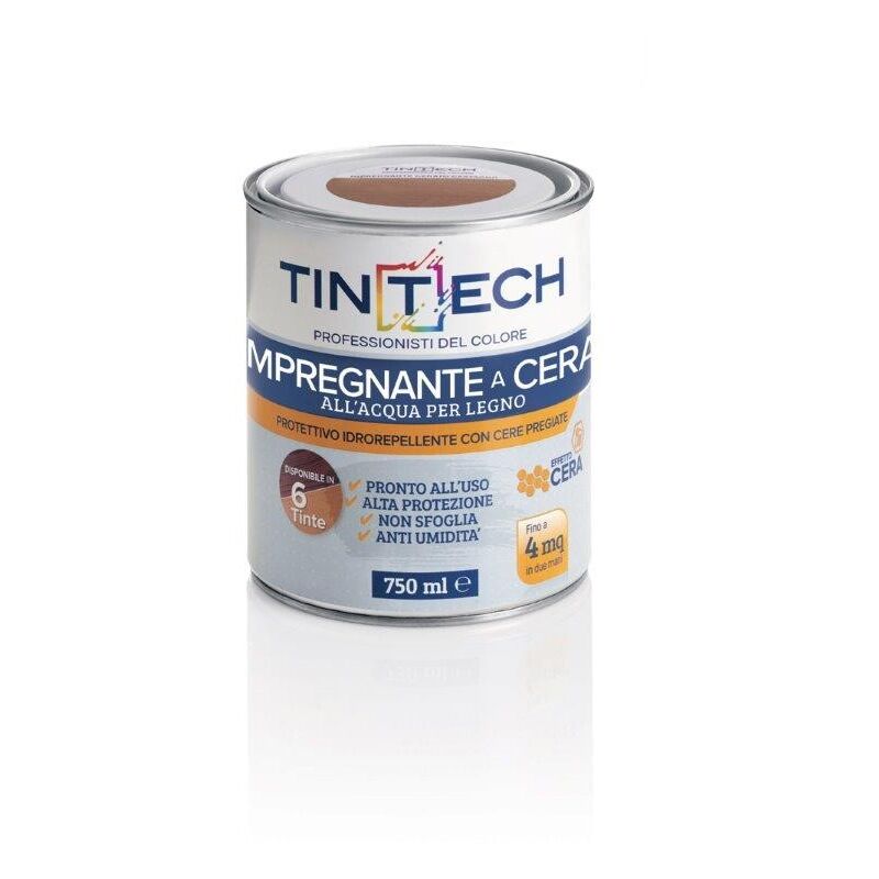 foto del prodotto tintech impregnante all acqua cera per legno protettivo idrorepellente colore castagno 750ml