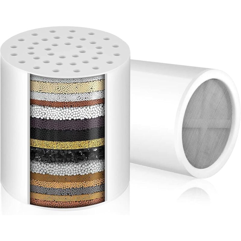 foto del prodotto tipi compatibili con cartuccia di ricambio universale per filtro doccia a 20 livelli 15, 20 livelli per acqua dura e cloro, filtro doccia costante