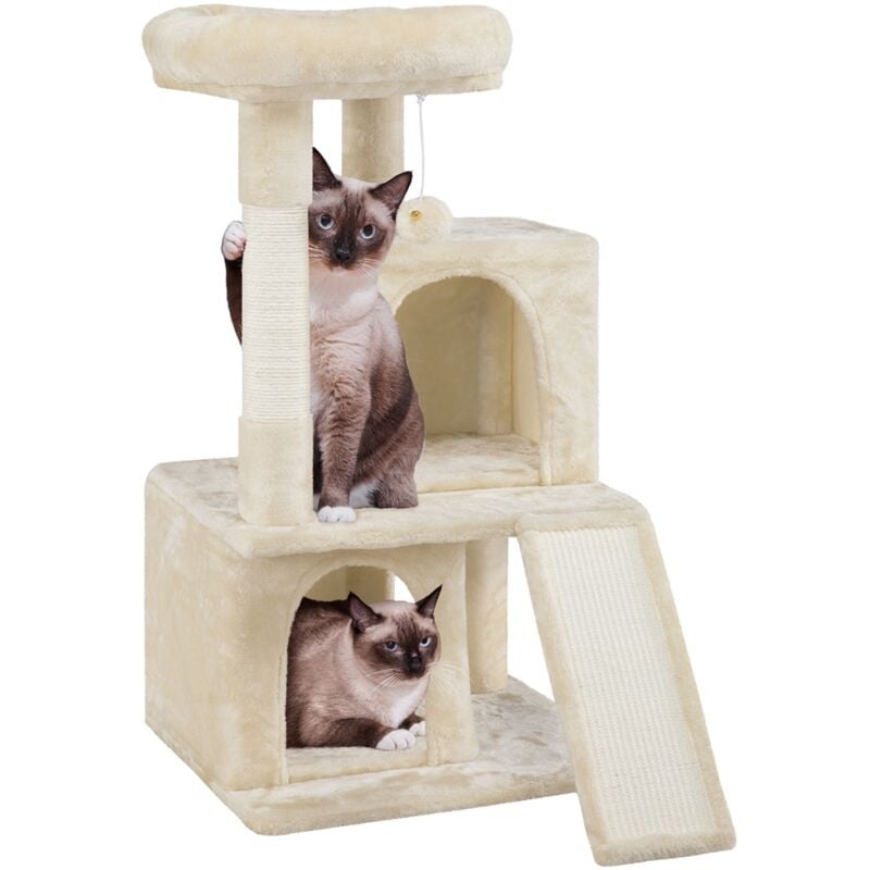foto del prodotto tiragraffi albero per gatti con posatoio grande posatoio morbido 91 cm graffiatoio per gatti beige yaheetech