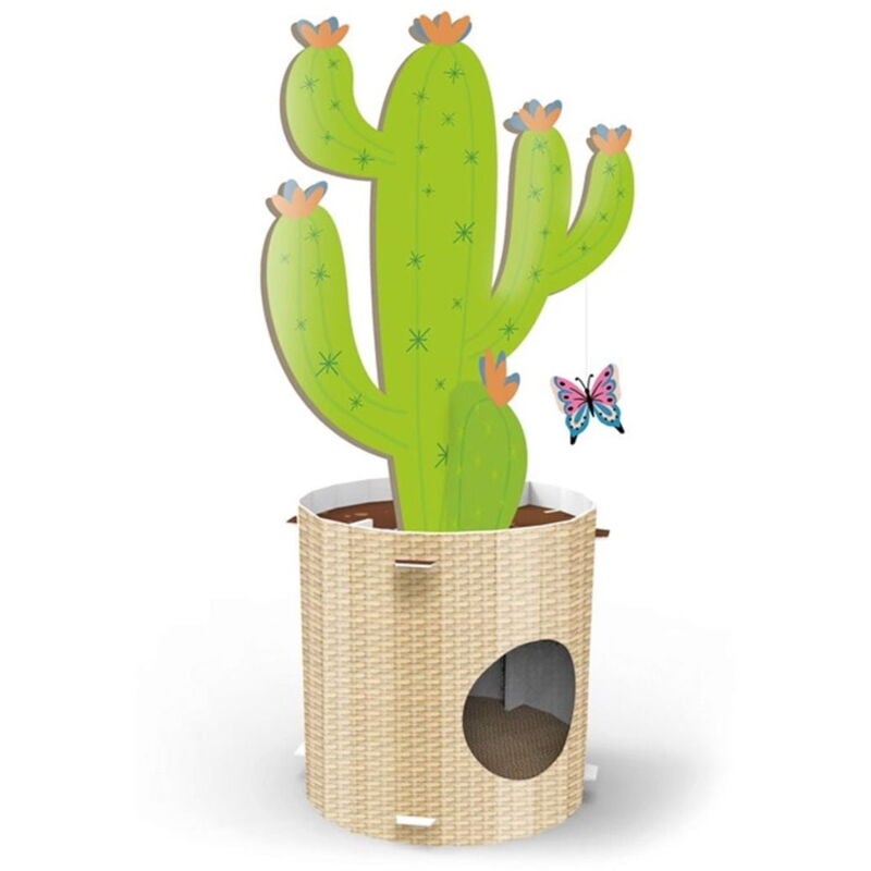 foto del prodotto tiragraffi cactus in cartone con catnip per gatti