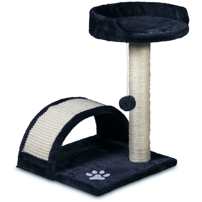 foto del prodotto tiragraffi con cuccia e parco giochi blu da 50 cm