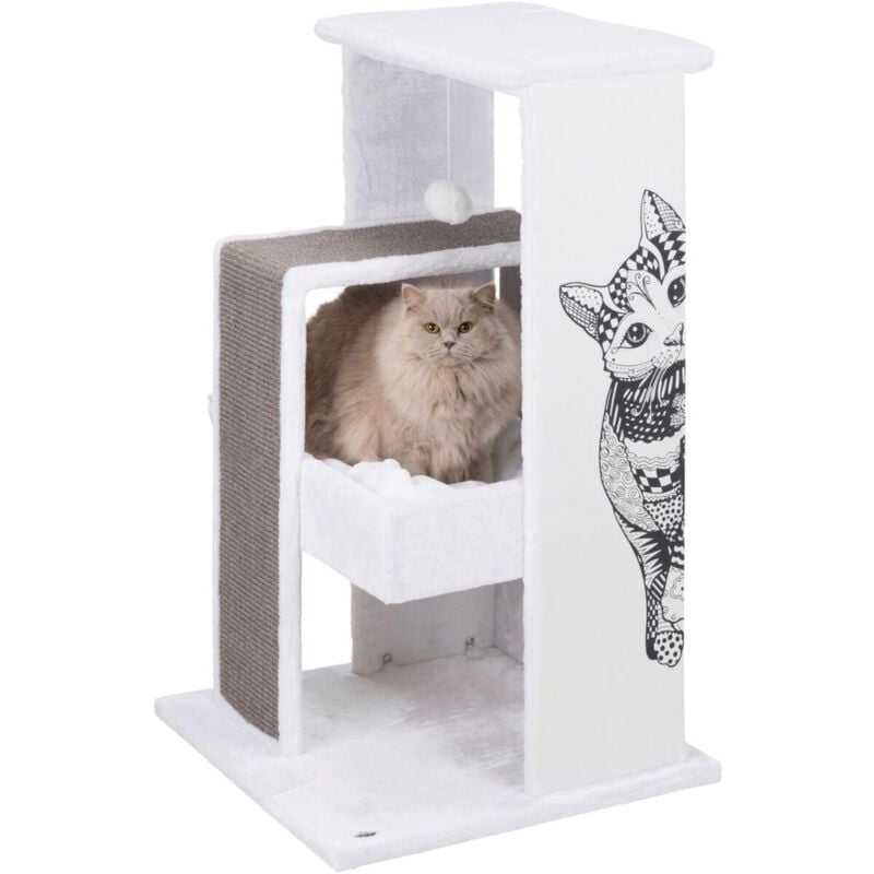 foto del prodotto tiragraffi maria 101cm, bianco grigio
