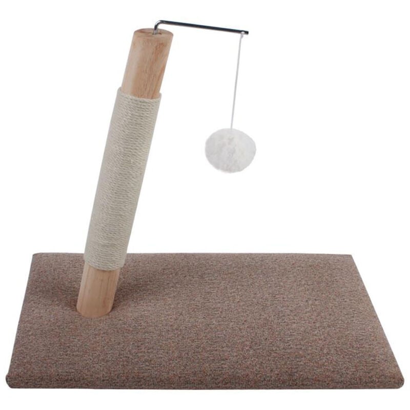 foto del prodotto tiragraffi minimal in legno con gioco pendente per gatti
