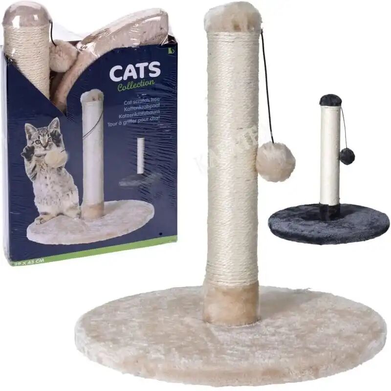 foto del prodotto tiragraffi per gatti e gattini gioco con corda e pallina in peluche 43x39 cm