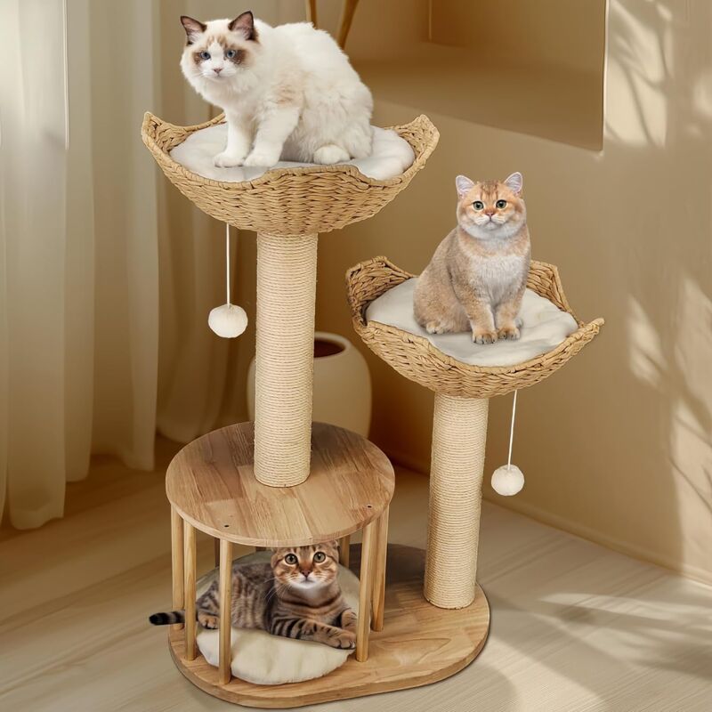 foto del prodotto tiragraffi per gatti in legno alto 99cm stabile per gatti fino a 10 kg bingopaw