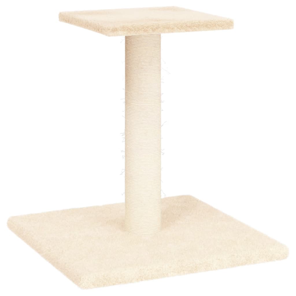 foto del prodotto tiragraffi per gatti mobile torre arrampicata giocattolo gratta e vinci piattaforma da arrampicata con piattaforma 38 cm crema 02 0022727